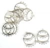5 Pairs of 35x33mm Round Chandelier Silver Earrings